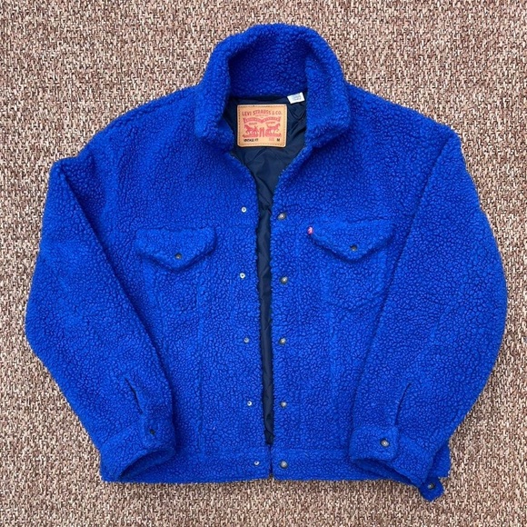 Levi's Blue Sherpa Jacket - Picture 1 of 3